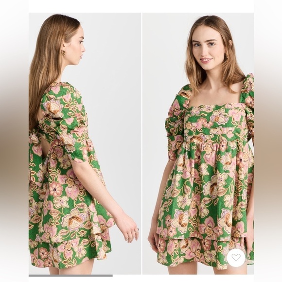 NWOT MISA Kate Dress Kelly Blossoms Cotton Puff Sleeve / Medium - Picture 5 of 13